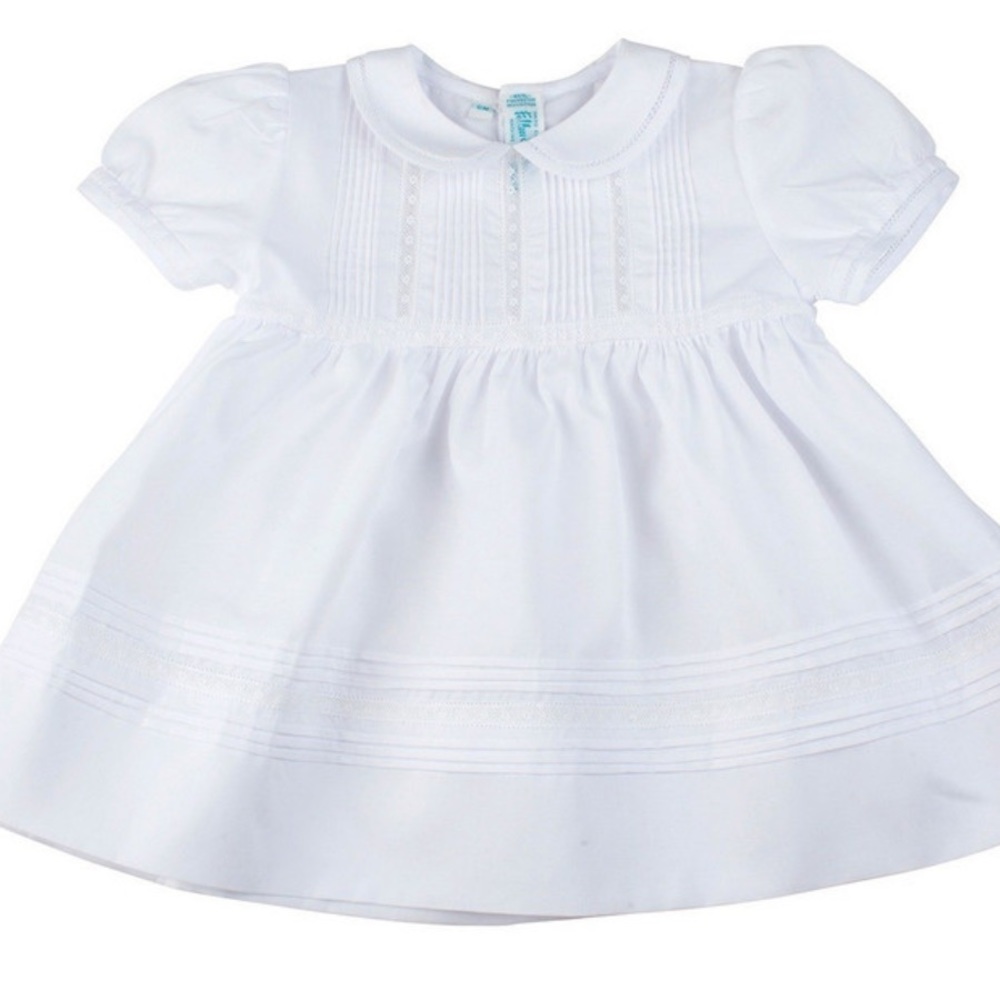 Feltman Brothers Pintucks & Lace 12 month white dress